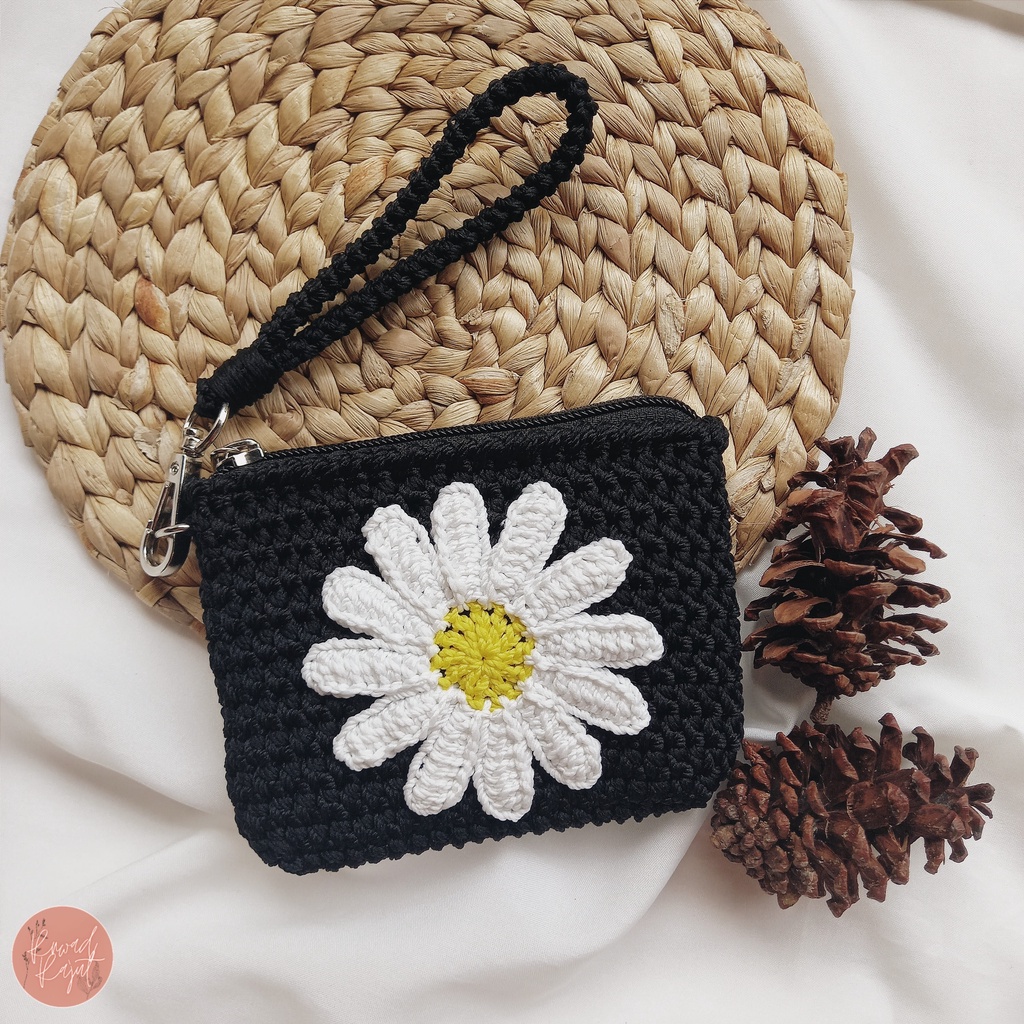 Rnwad Rajut Rnwad Rajut Daisy Crochet Coin Purse