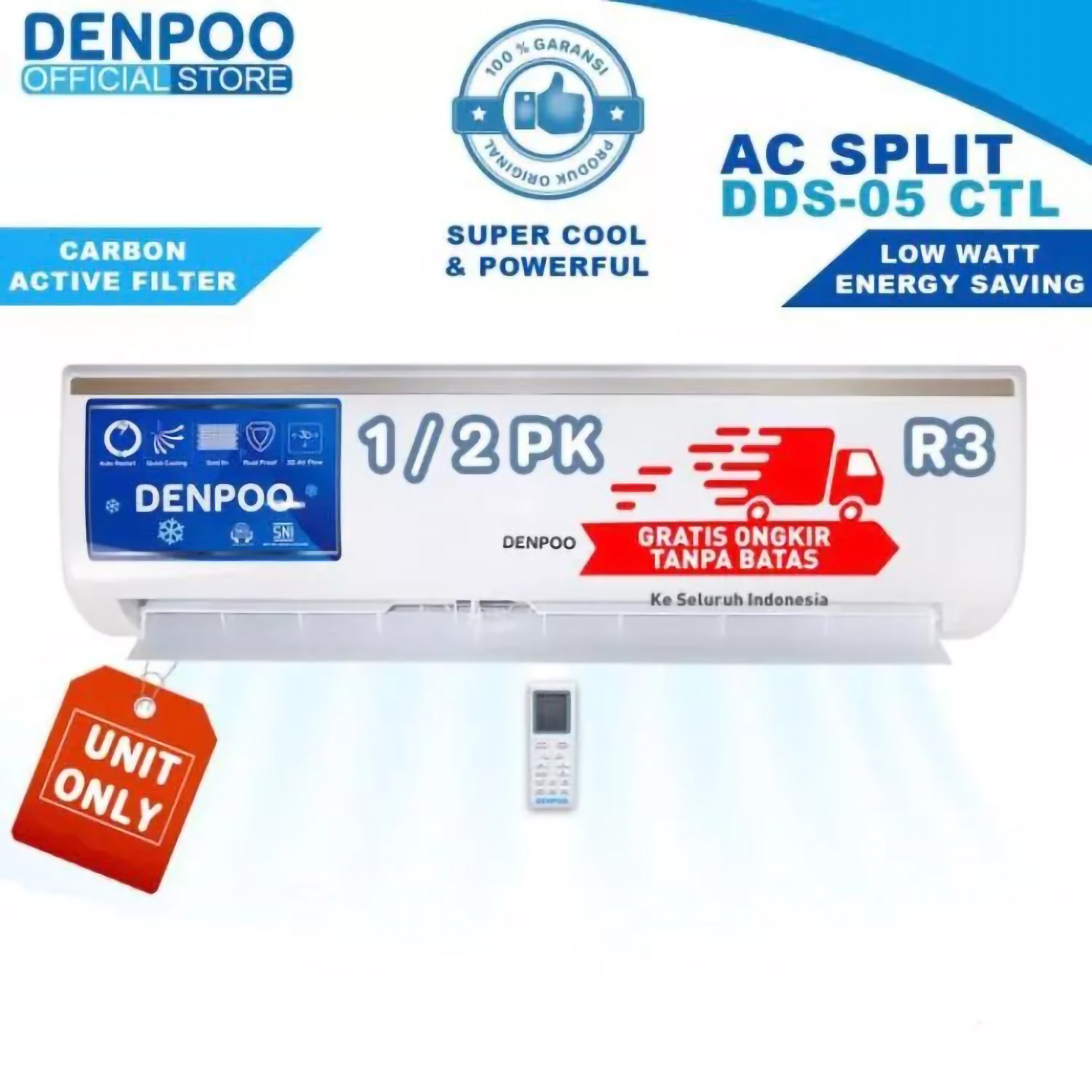 Denpoo Mandiri Indonesia DENPOO AC SPLIT 1/2 PK DDS-05 CTL 