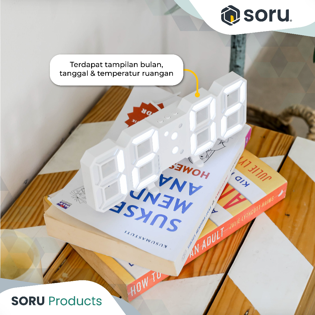 SORU SORU Jam Meja Dinding Digital LED Clock  8018