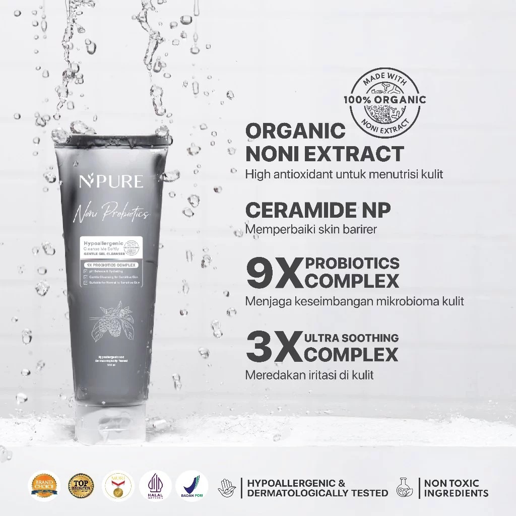 Penta Natural Kosmetindo N'PURE Noni Probiotics Cleanse Me Softly Gel Cleanser