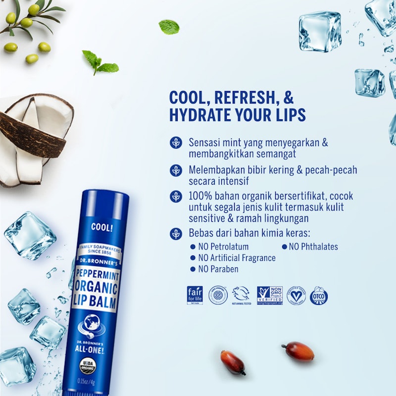 Dr. Bronner's Organic Lip Balm Peppermint 3