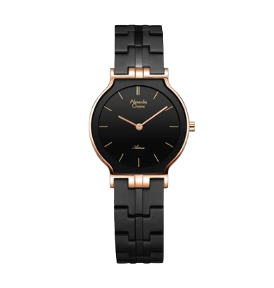 Alexandre Christie Jam Tangan Wanita - Black Rose Gold ACF8410 LHBBRBA