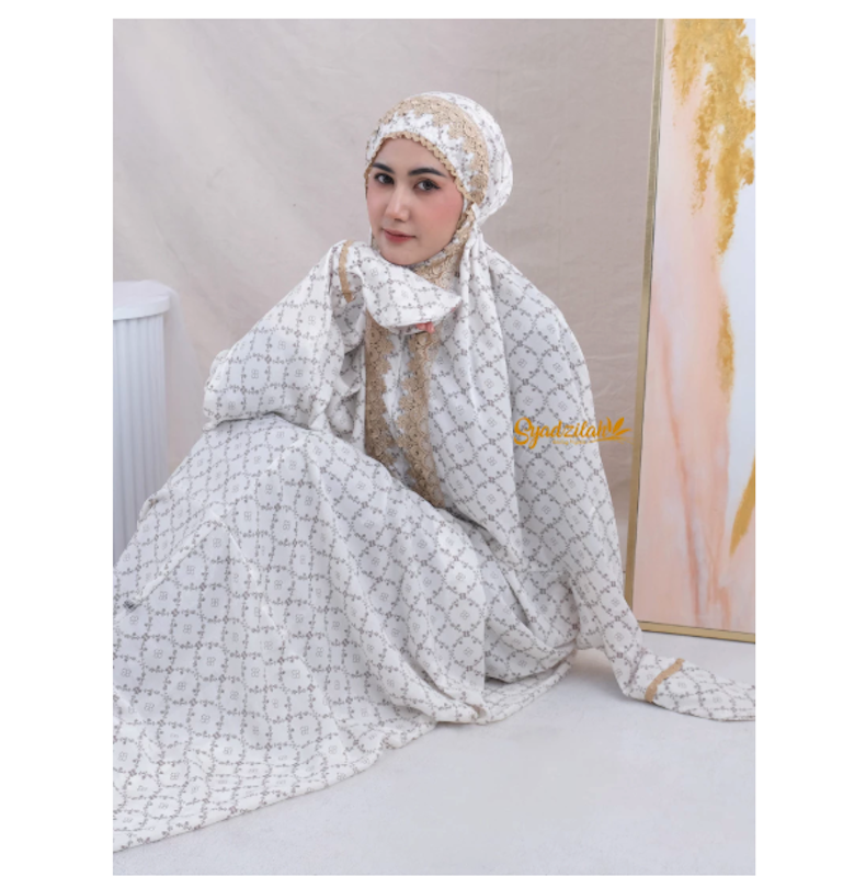 SYADZILAH Mukena Terusan Dewasa Mewah Santorini Silk Aleya Series 2