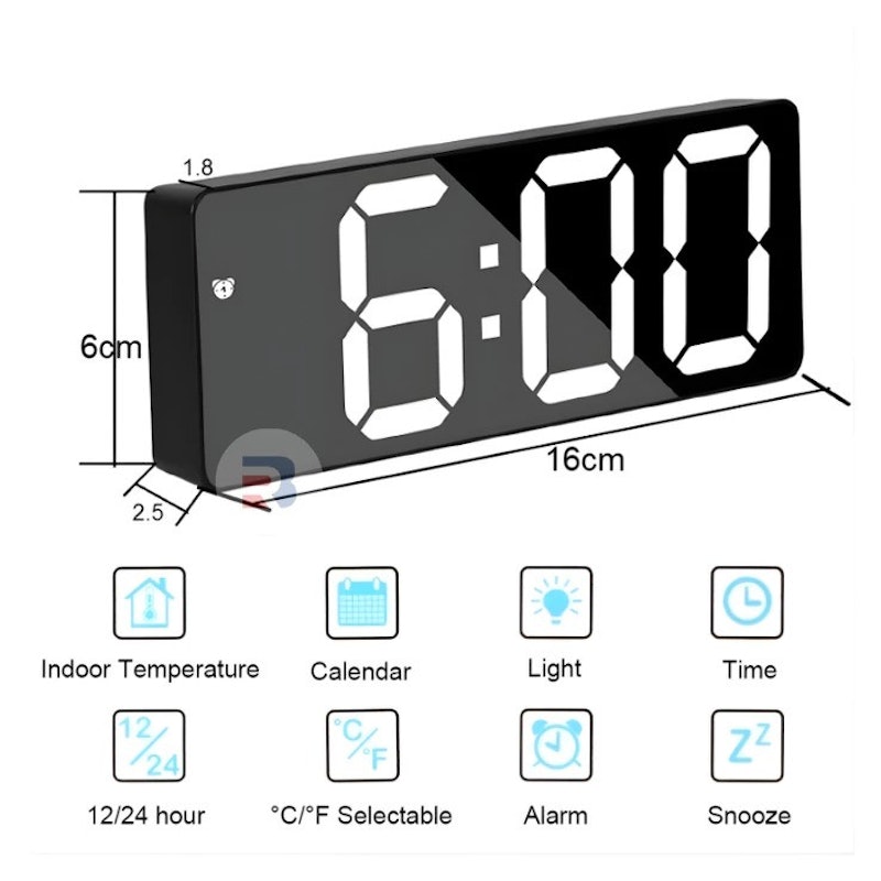 BARRE Jam Meja Digital LED 5