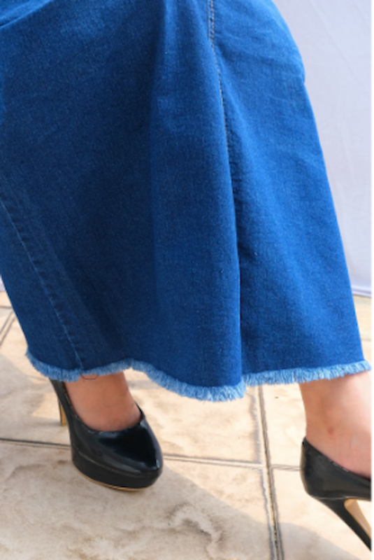 Highwaist Rok Jeans Panjang 4
