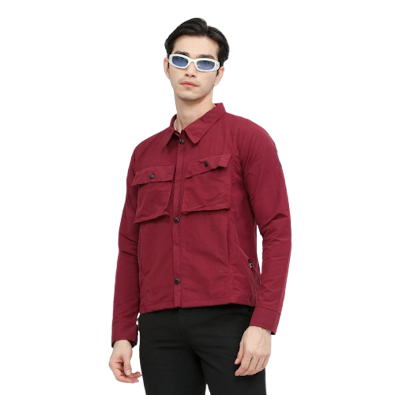 Jacket Overshirt Maroon Button 1