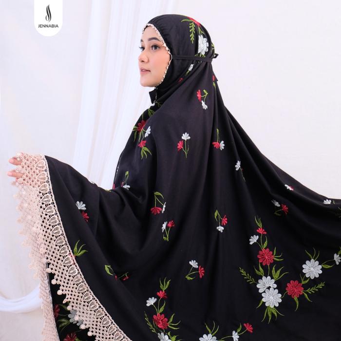  Jennabia Mukena Bordir Mewah Katun Premium Sabria