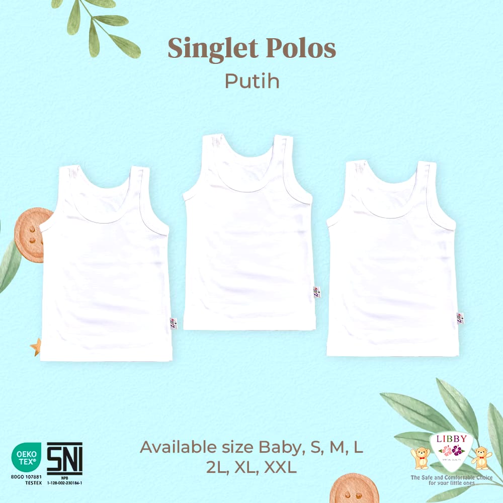 Alpinika Unggul Libby Baby Singlet Polos Putih