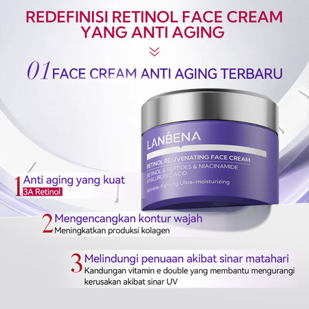 JNR Sosial Indonesia Lanbena Retinol Rejuvenating Face Cream