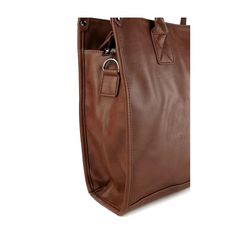 Urban State Distressed Leather Commuter Tote Bag - Camel 3