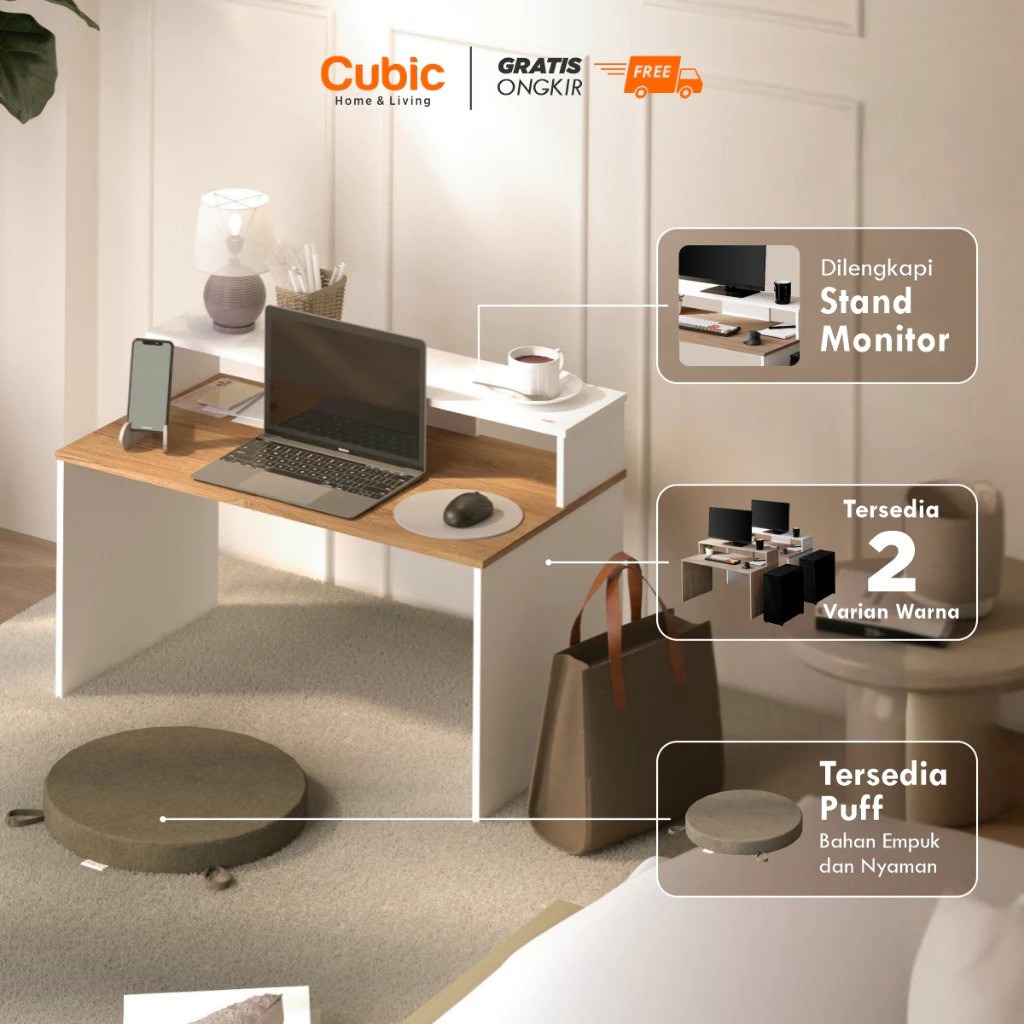 Cubic Home Living Cubic Meja Kerja Lesehan YAGI LT 81