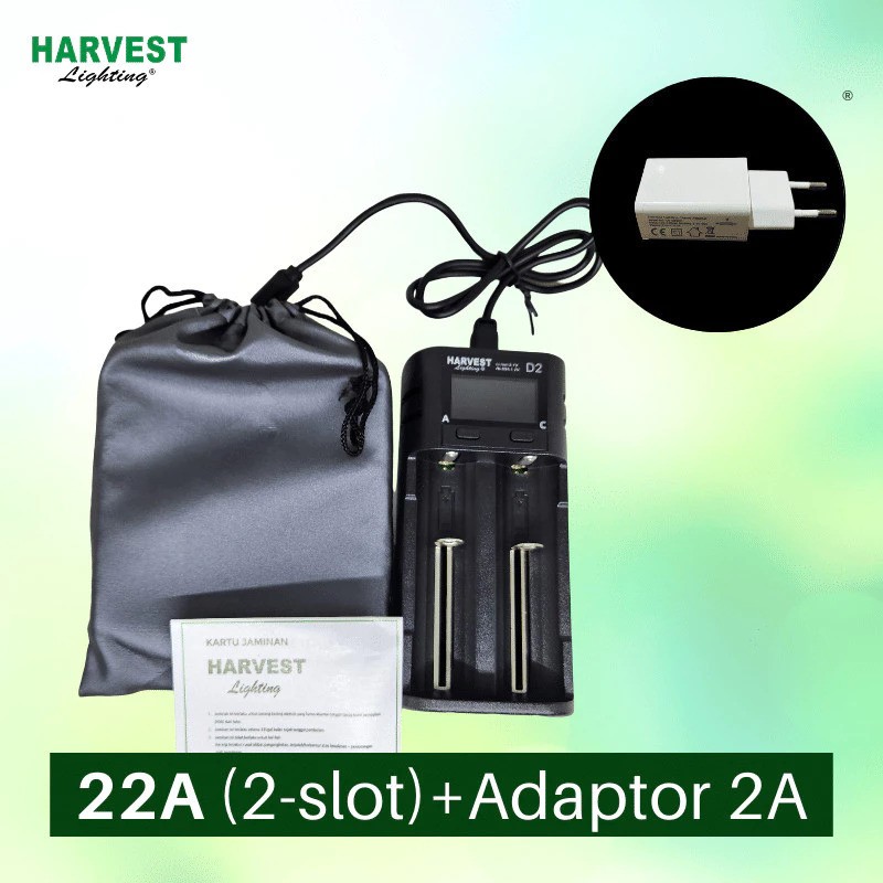 Harvest Lighting Smart Battery Charger Fast Charging 4 Slot + Adaptor 2
