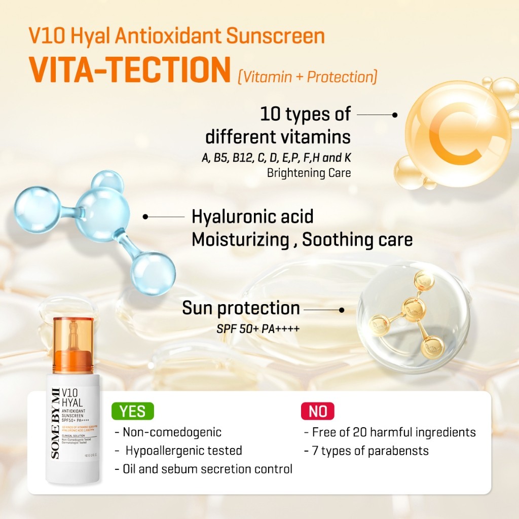 Perennbell SOME BY MI V10 Hyal Antioxidant Sunscreen SPF 50+ PA++++