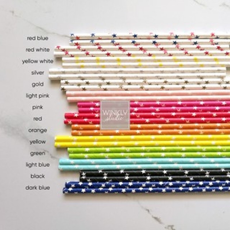 Sedotan Kertas Motif Bintang 2