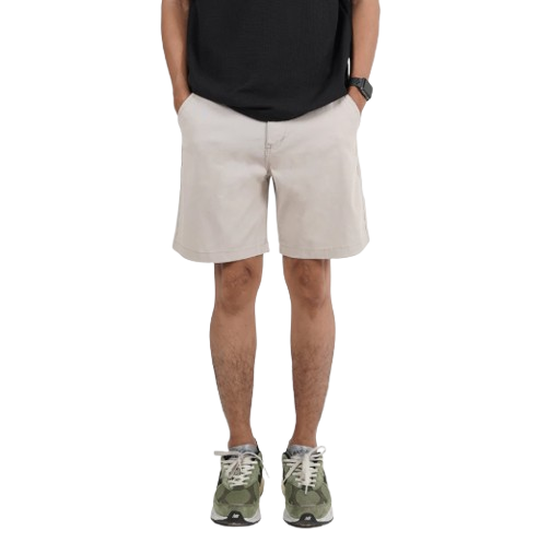 Fairgoods Celana Chinos Pendek Slim Fit Coklat Khaki