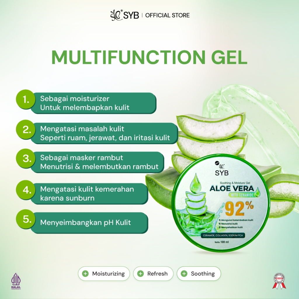 Alwinda Pratama Jaya SYB Soothing & Moisture Gel Aloe Vera 92%