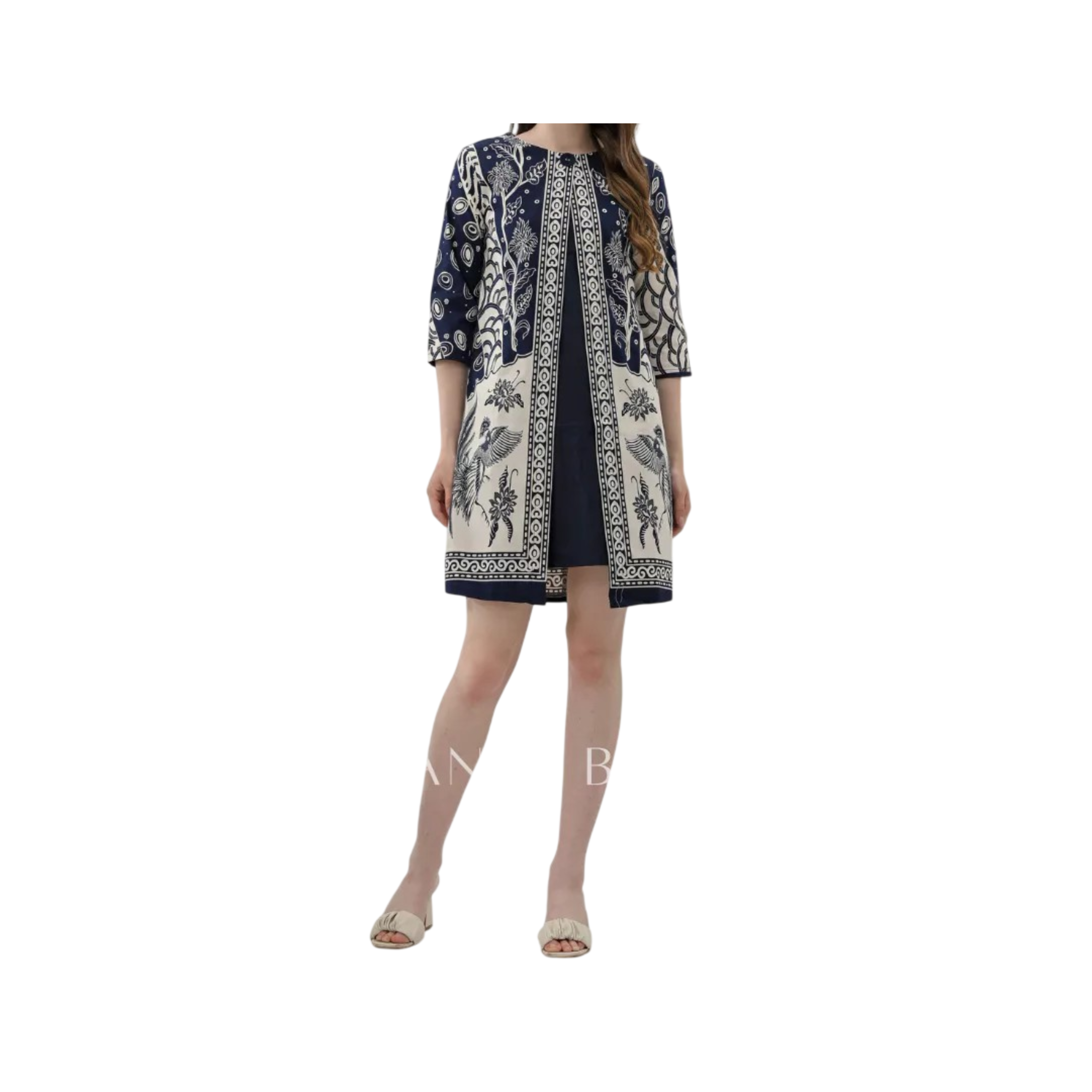 Nuansa Batik Dress Batik Lengan 7/8 Katun Stretch