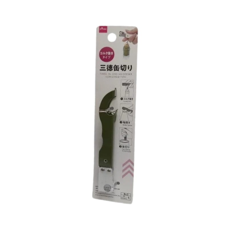 Daiso Three-in-One Can Opener Corkscrew Type 1