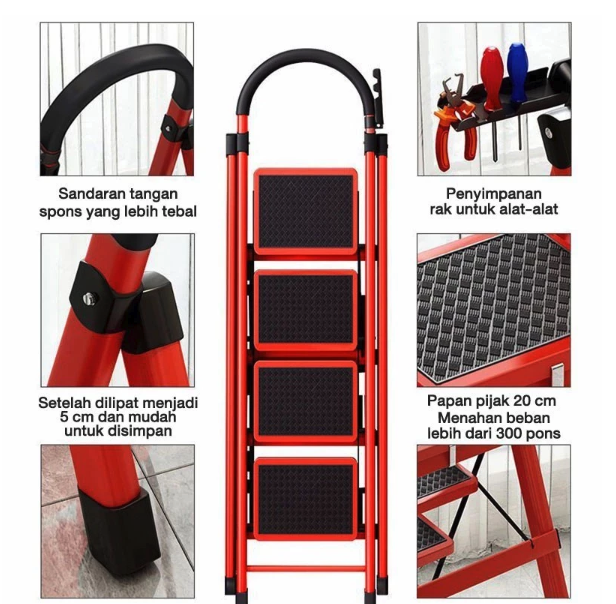  Reaim Tangga Besi Lipat 6 Layer 185 cm