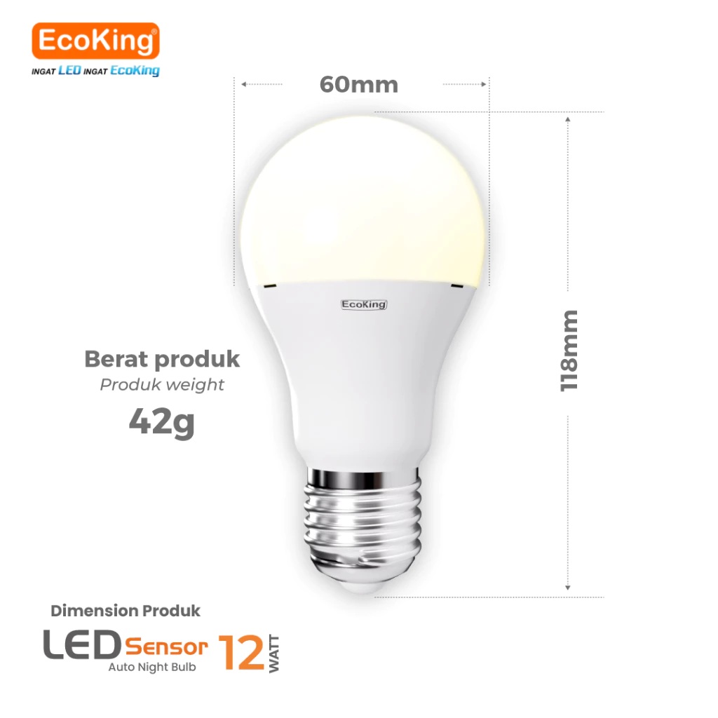 Golden Batam Raya EcoKing Lampu Bohlam LED Sensor 12 watt ESS812WW