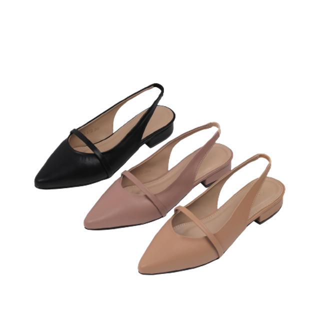 Fladeo B22 Sepatu Flat Sling Back Wanita LSB372-2WH