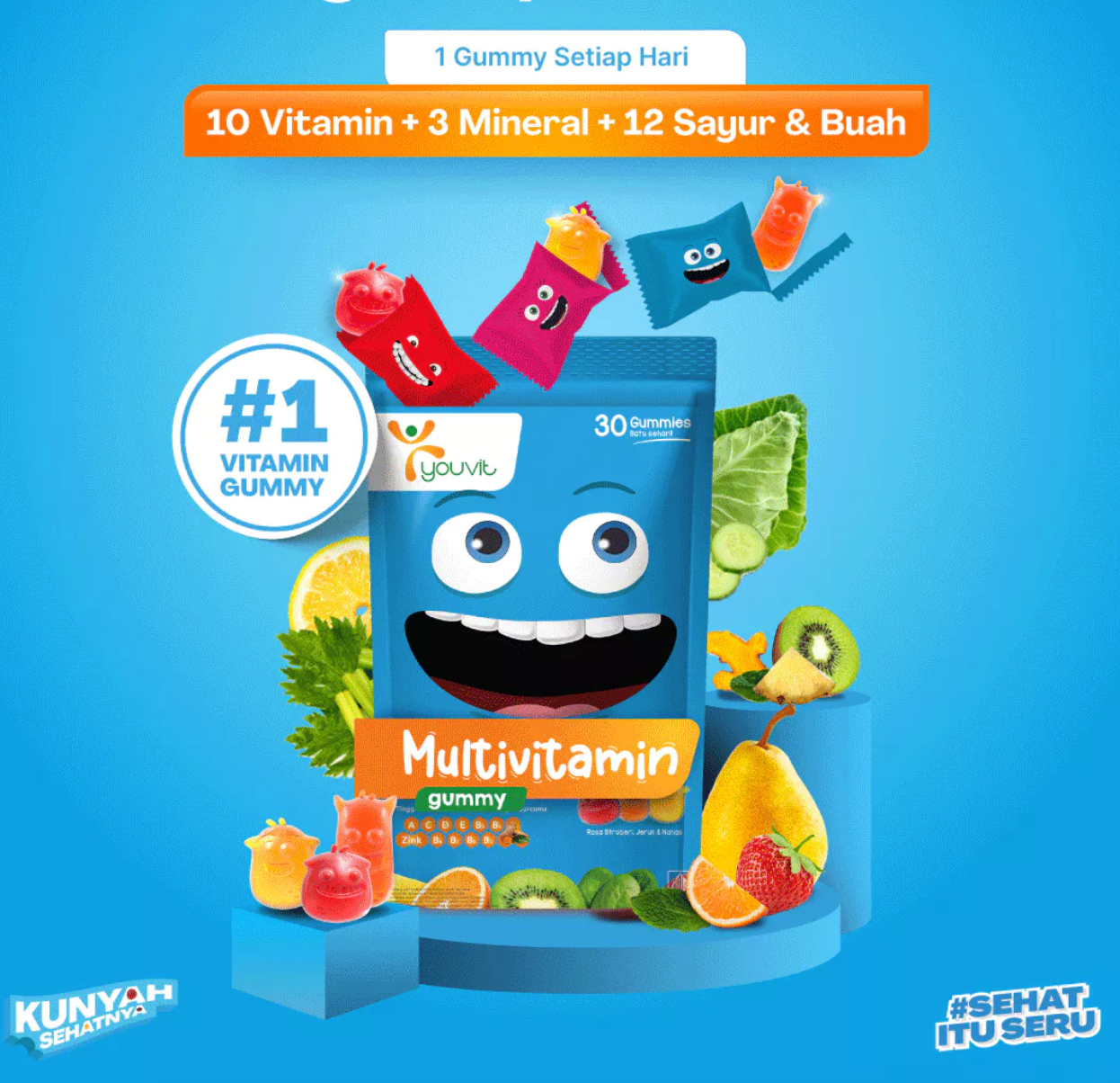 You Indonesia Youvit Multivitamin Gummy Anak 