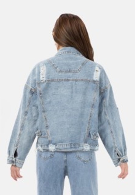 MKY Clothing Ripped Denim Jacket