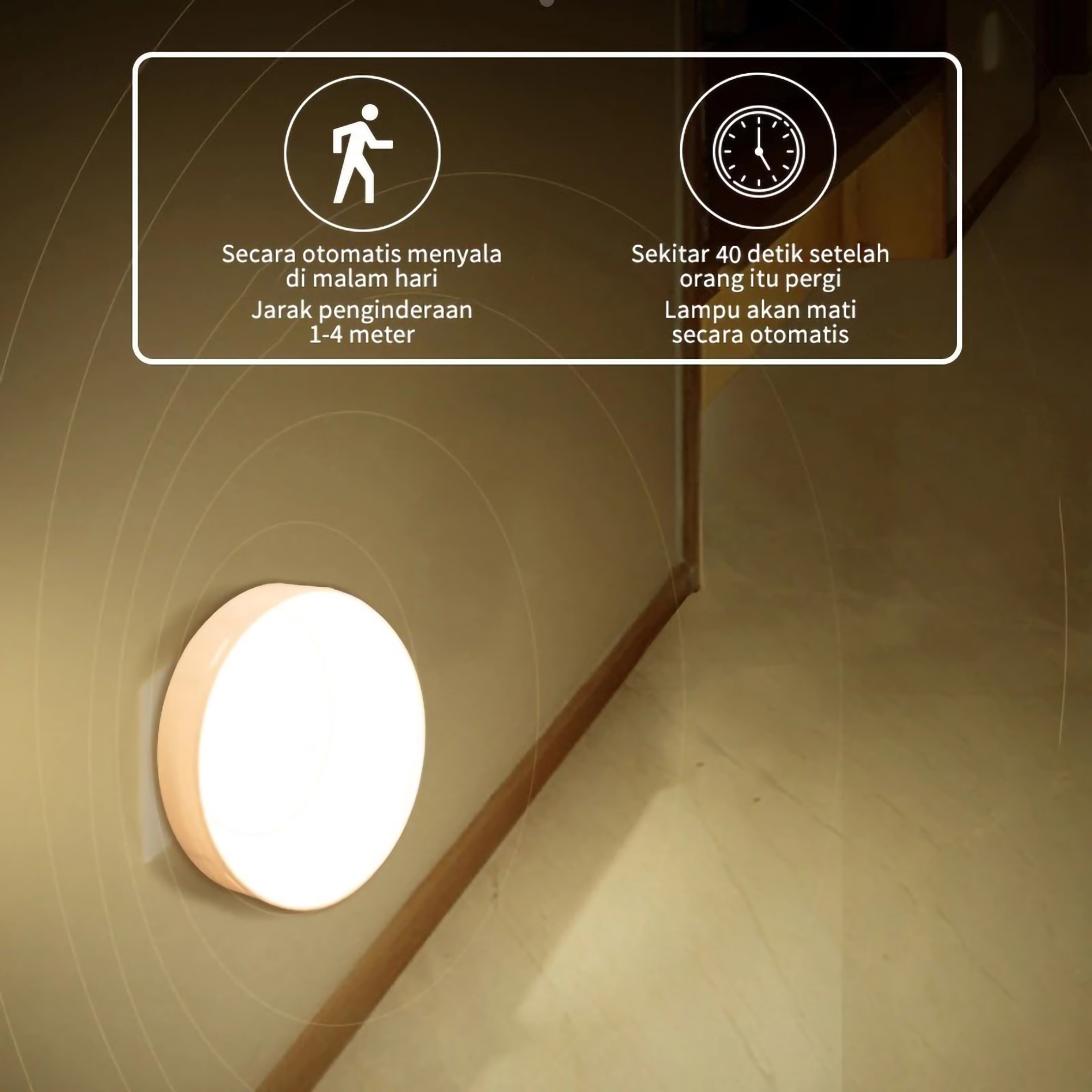  Lampu LED Sensor Otomatis 2 in 1