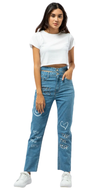 Printed Mom Jeans 180010698003