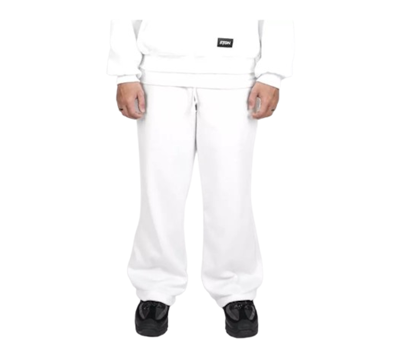 Steigen Sweatpants Loose Baggy Fleece White 1