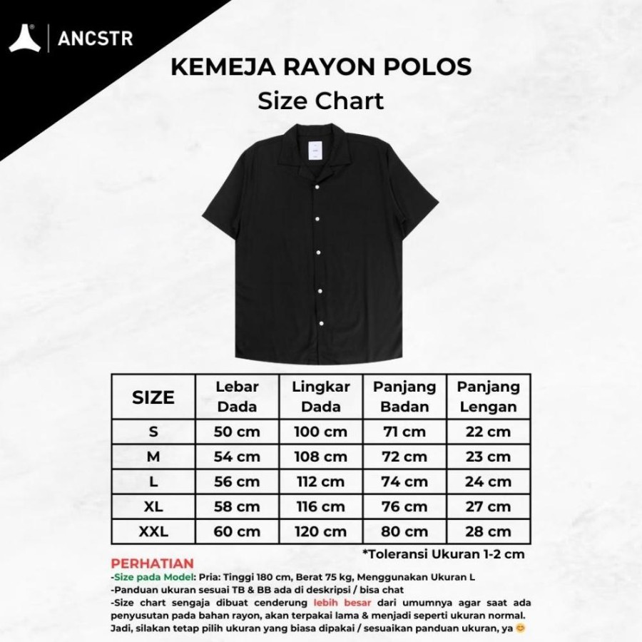 ANCSTR ANCSTR Kemeja Polos Rayon Oversized