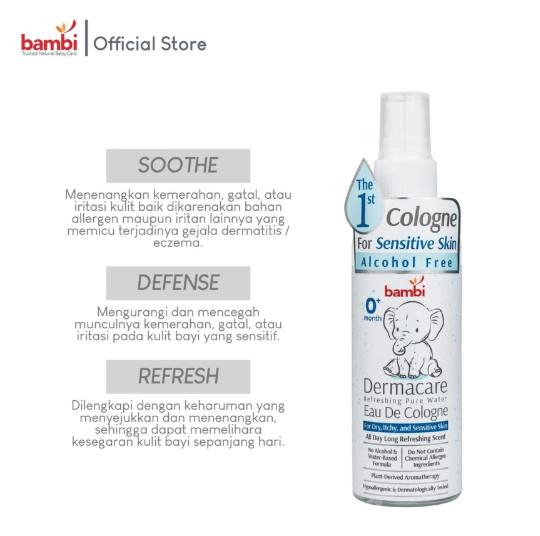 Fabindo Sejahtera Bambi Dermacare Refreshing Pure Water Eau De Cologne