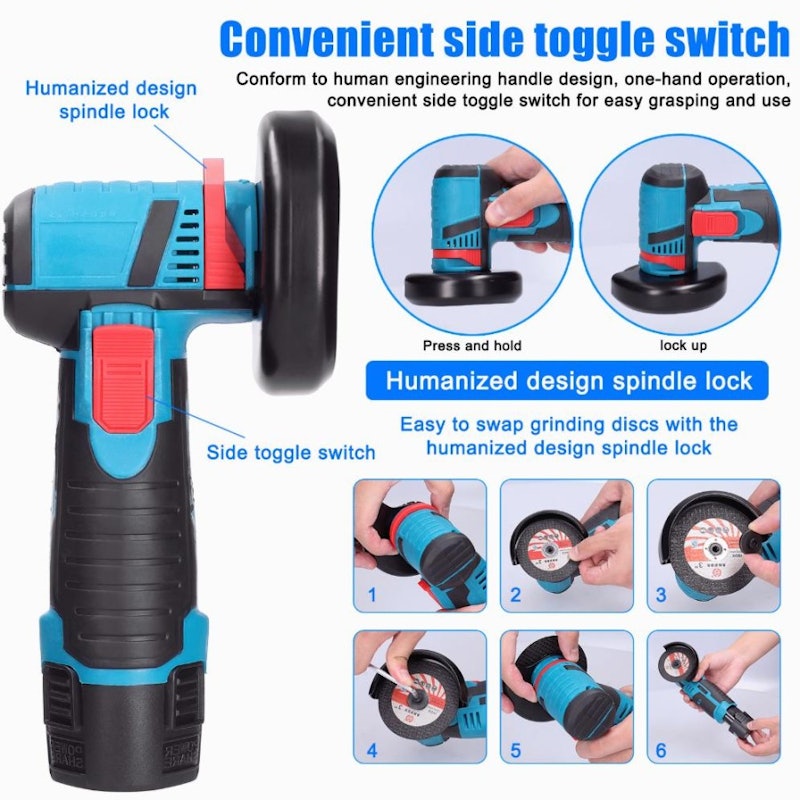 IRONHOOF Angle Grinder Brushless 3 inci 168V 1B 4