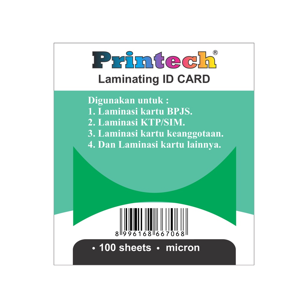 PRINTECH Laminating Film ID Card 250 Micron 06005