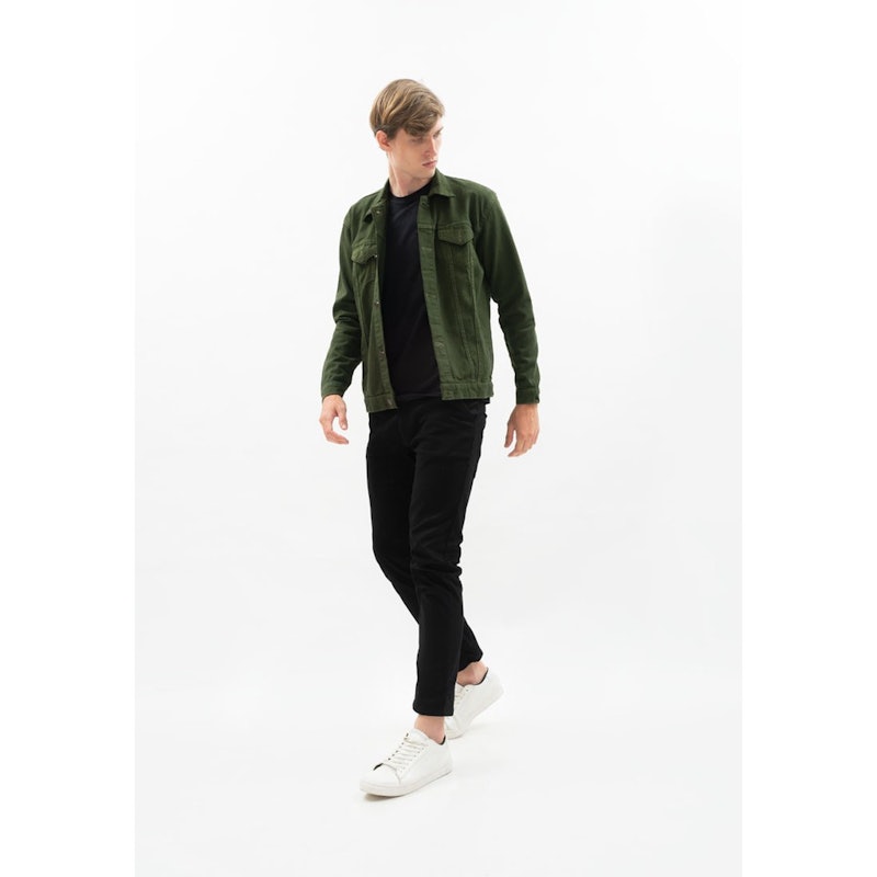 Jaket Denim Hijau Tua 3