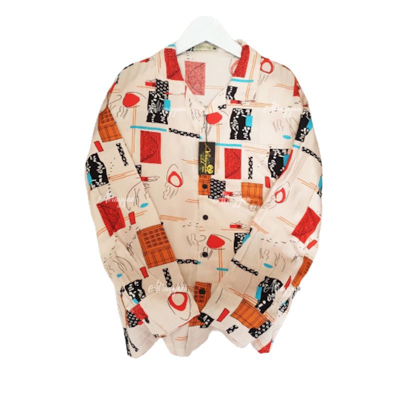 Kemeja Hawai Rayon Art Peach 1