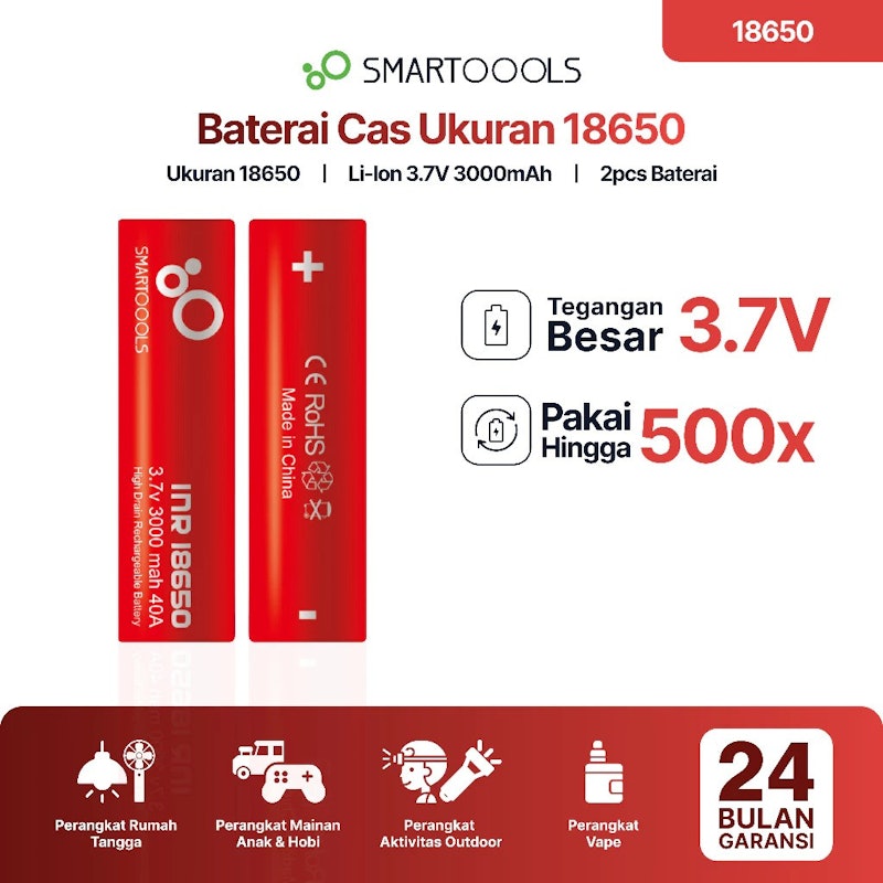 Smartoools High Drain Rechargeable Battery 3000 mAh 5