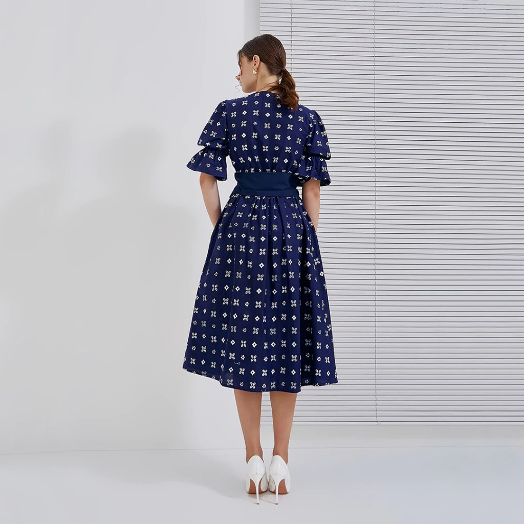 Nayara Nara Dress Batik Katun Kerah V Neck