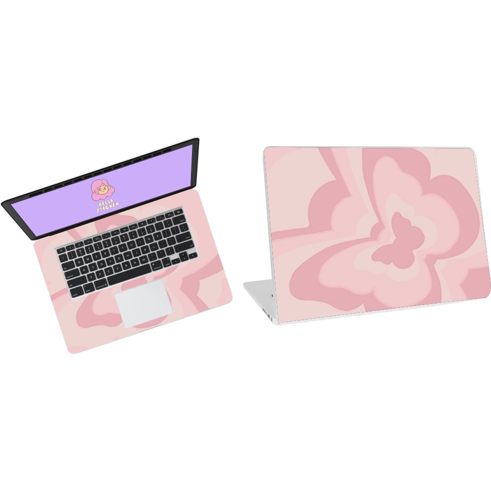 Garskin Sticker Laptop Cover Protector Notebook Skin Garskin Pink Minimalis