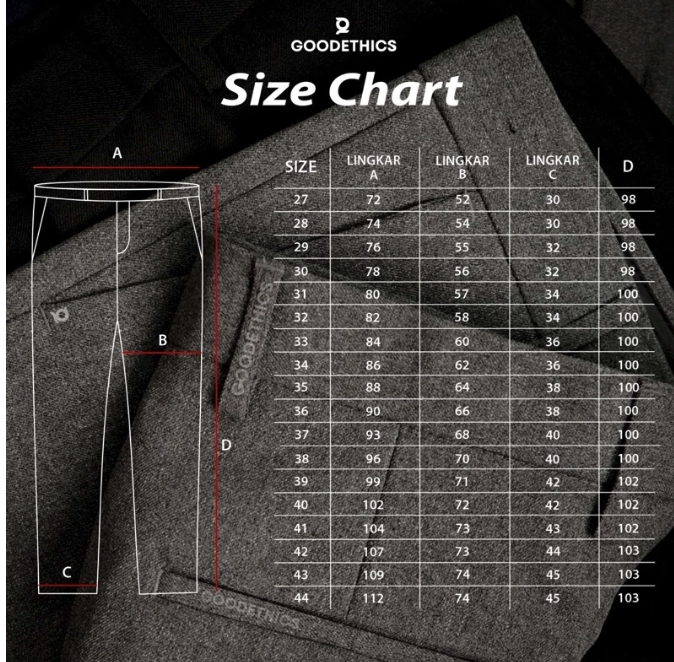  GOODETHICS Celana Bahan Formal Pria Slimfit