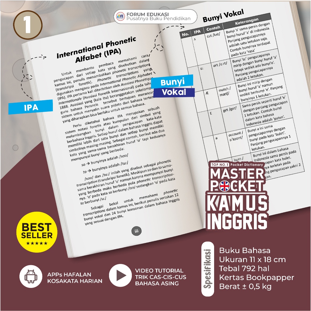 Tim Pusat Bahasa Salemba - Top No. 1 Pocket Dictionary Master Pocket Kamus Inggris 4