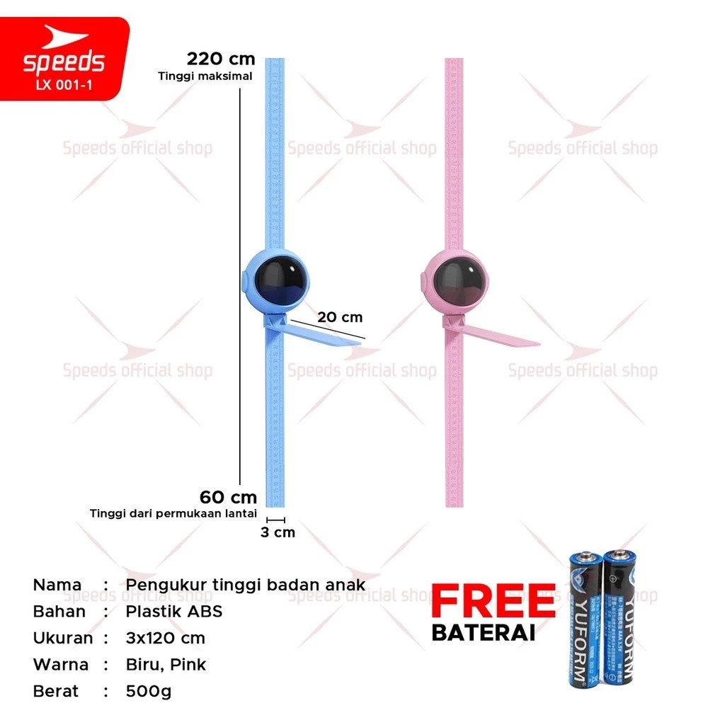Speeds Indonesia SPEEDS Pengukur Tinggi 2in1 Badan Anak LX 001-1