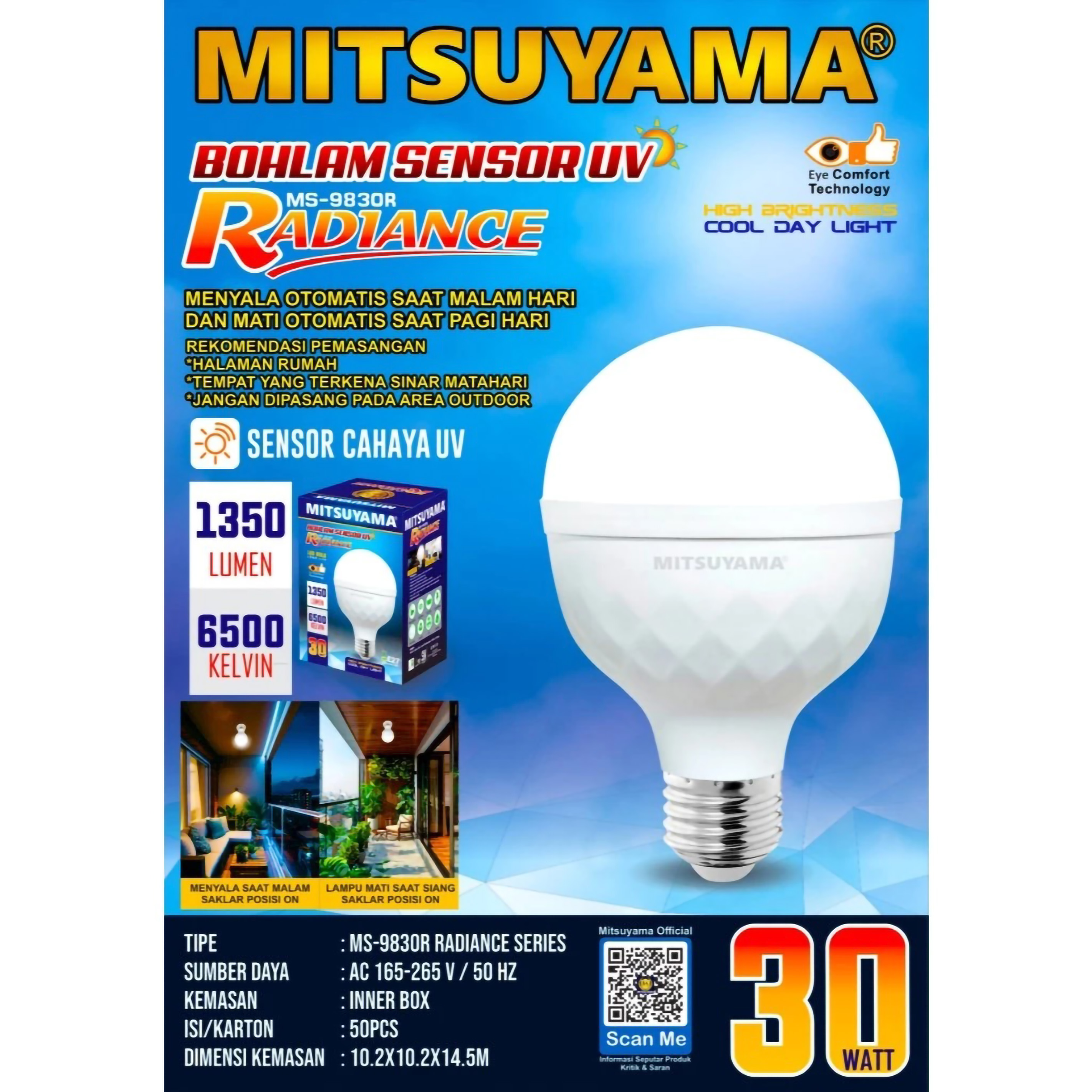 Global Mitra Intitama Mitsuyama Radiance Bohlam Sensor UV MS-9830R