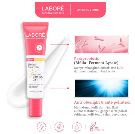 Paragon Technology and Innovation LABORÉ Sensitive Skin Care BiomeProtect Physical Sunscreen SPF 50+ PA++++ 