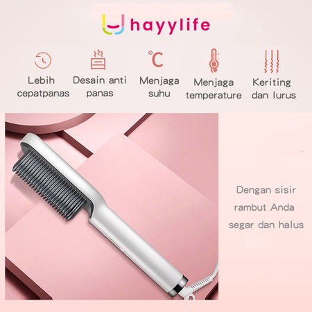 Hayylife Catok Sisir Pelurus Rambut 2 in 1 3