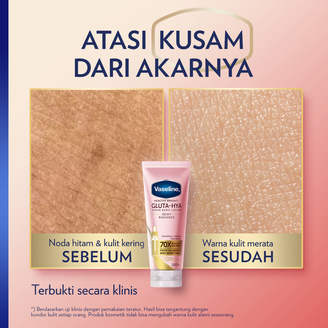 Unilever Indonesia Vaseline® Healthy Bright Gluta-Hya Serum Burst Lotion Dewy Radiance