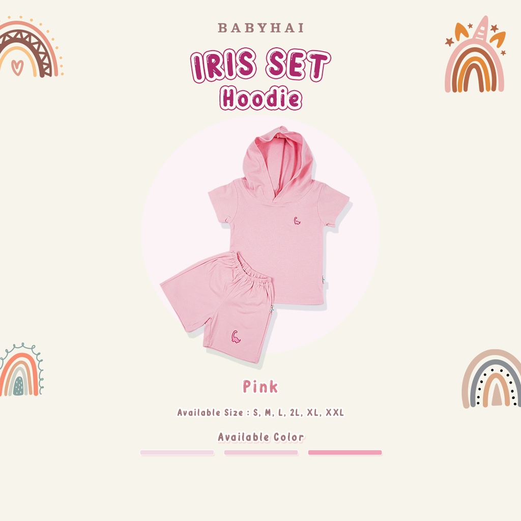 Babyhai Iris Set Hoodie - Seri Pink