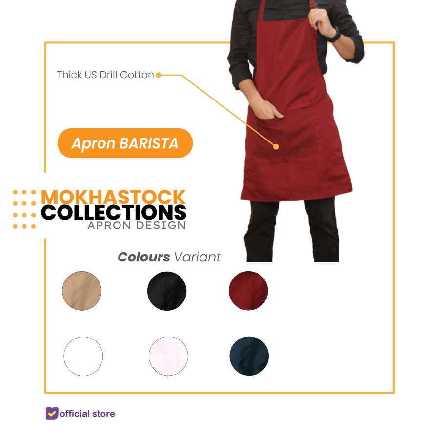 Mokhastock Apron Chef Katun Drill 2