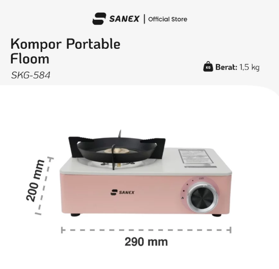 Indo Surya Kencana SANEX Floom Series Kompor Gas Portable SKG-584