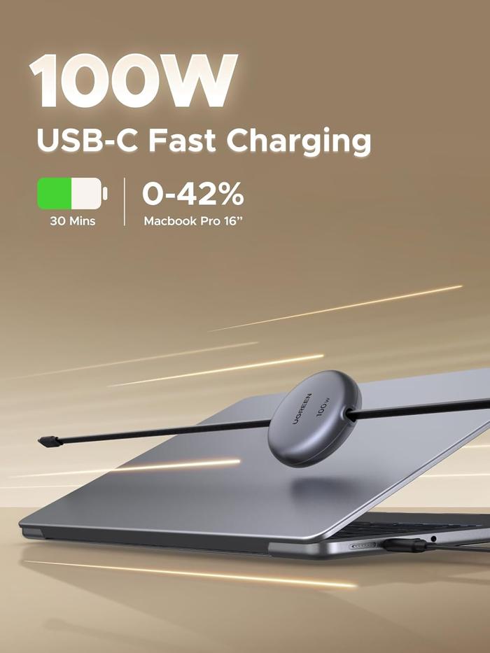 UGREEN USB-C to USB-C PD Fast Charging Retractable Cable